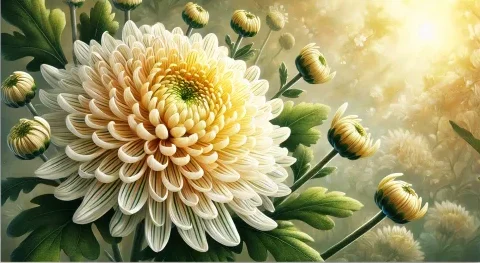 大きく咲いた菊の花のクローズアップ。仏花として身近だが、猫にとっては有害となることがある花の一例