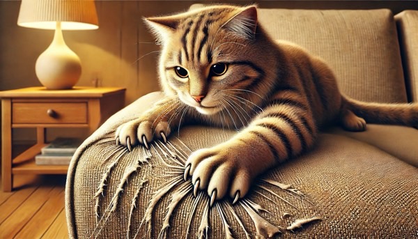 ソファを引っ掻く猫 破壊行動として見られるストレスサイン